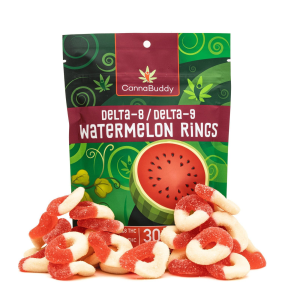 Delta 8 / Delta 9 Watermelon Rings (600 mg Total Delta 8 THC + 600 mg Total Delta 9 THC)